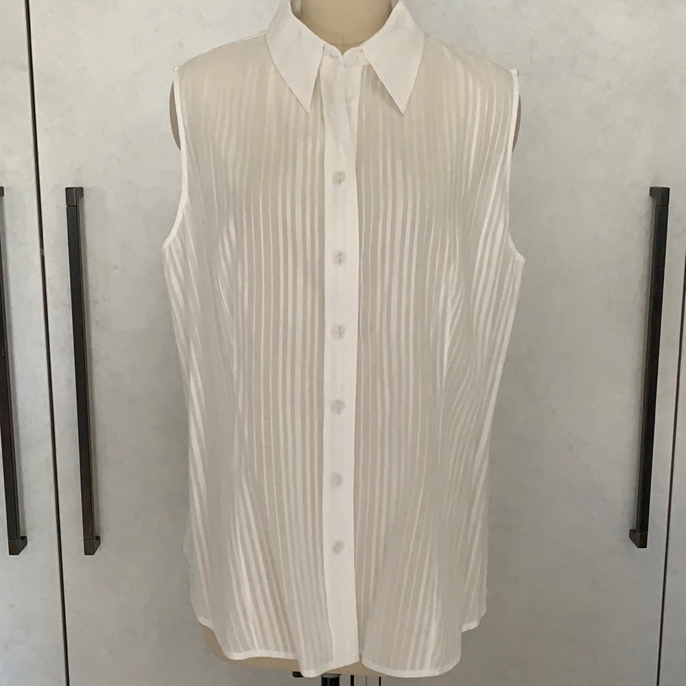 Pamella Roland light weight white cotton blouse 8